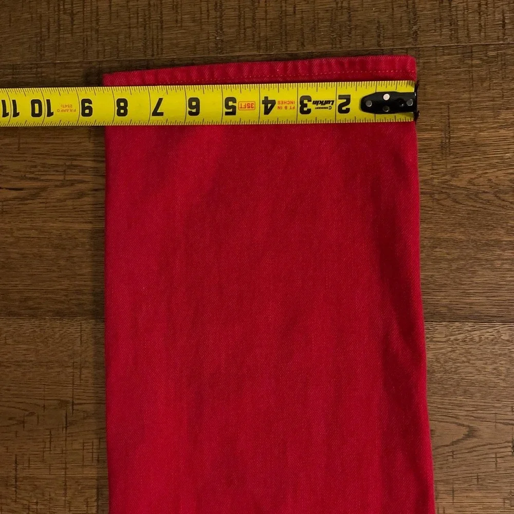 True Religion Ricky Relaxed Straight Mens 31 Red Streetwear Flap Pocket Jeans